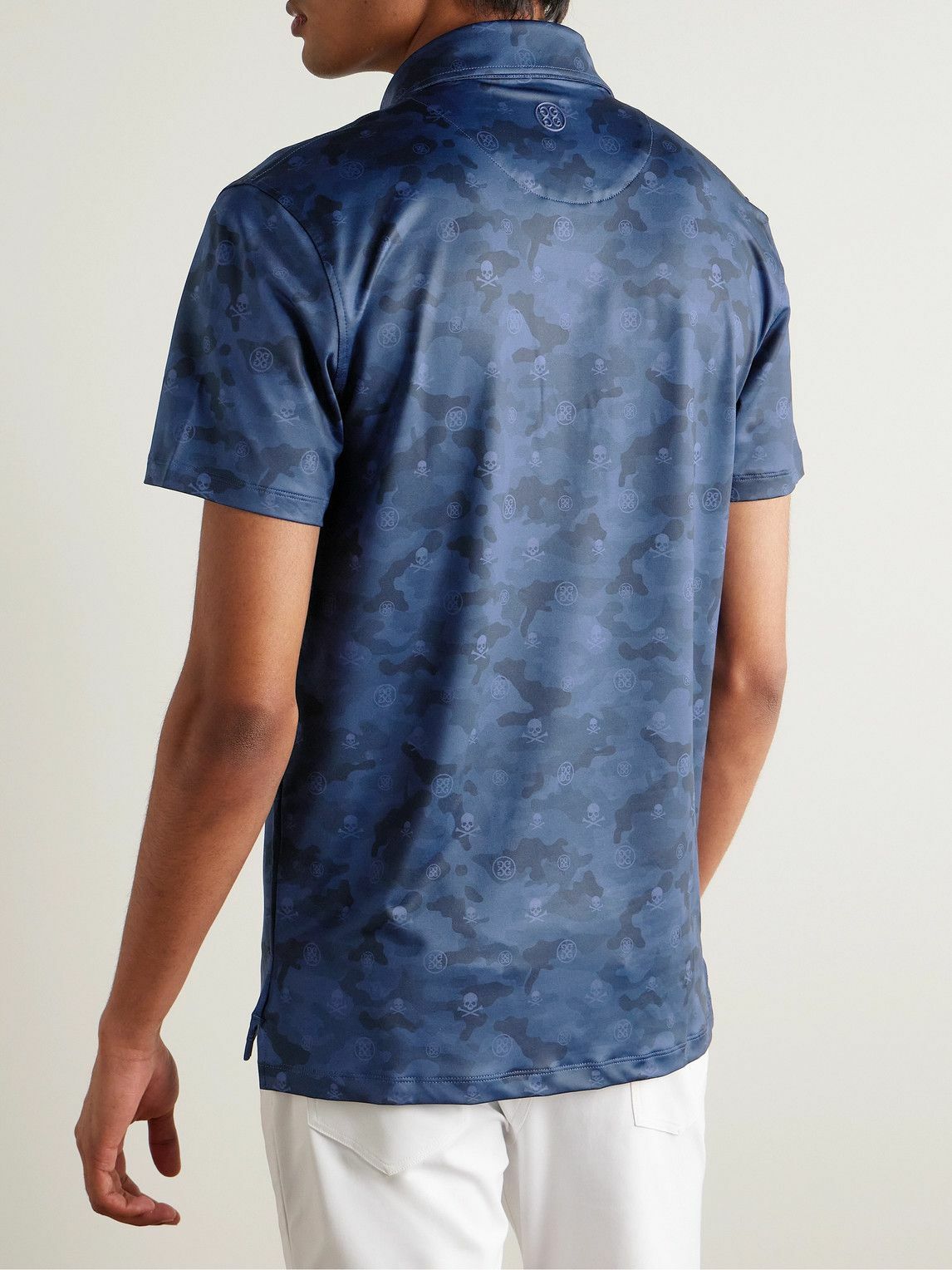 G/FORE - Icon Camouflage-Print Stretch-Jersey Golf Polo Shirt - Blue G/FORE