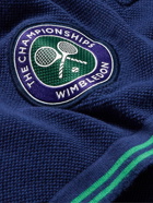 Polo Ralph Lauren - Wimbledon Logo-Embroidered Appliquéd Cotton-Piqué Polo Shirt - Blue