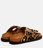 Birkenstock 1774 Arizona leopard-print calf hair slides