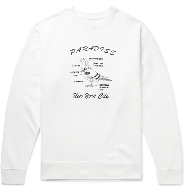 Photo: PARADISE - Spy Pigeon Fleece-Back Cotton-Blend Jersey Sweatshirt - White