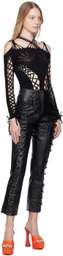Sinead Gorey Black Lace-Up Bodysuit