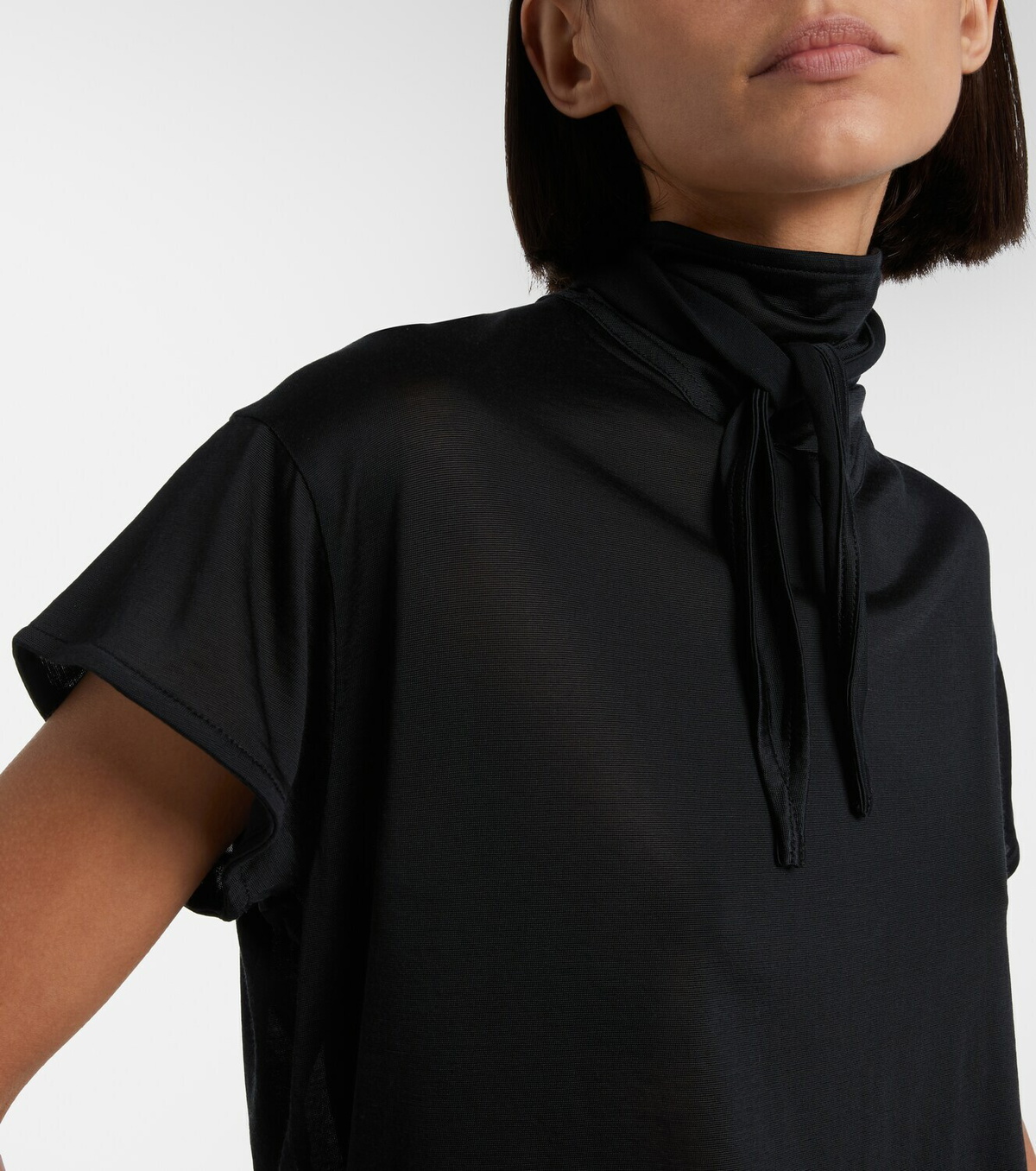 Lemaire Scarf-detail jersey top
