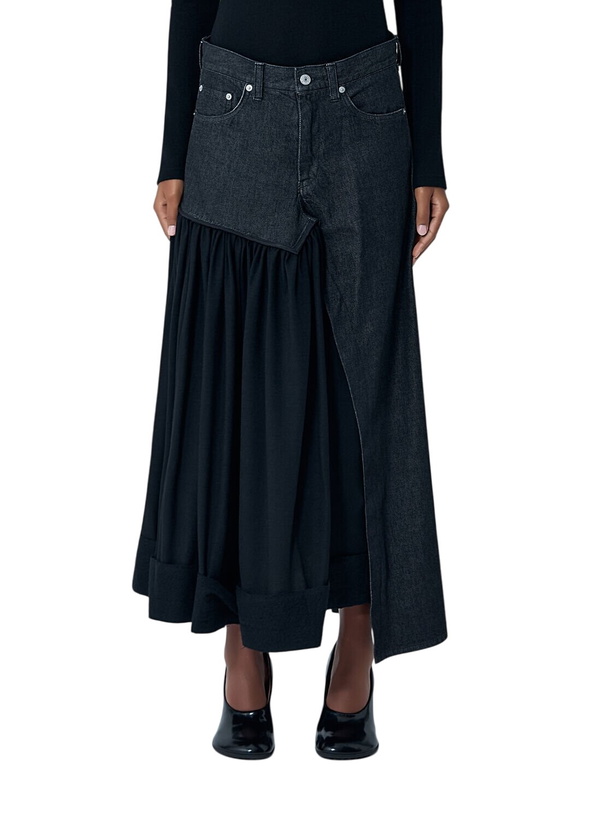Photo: Yohji Yamamoto Cut-Off Combination Midi Skirt