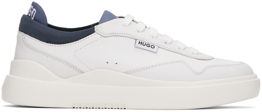 Photo: Hugo White Lace-Up Pop Color Sneakers
