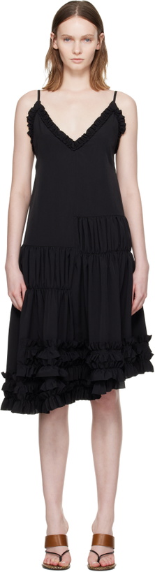 Photo: Dries Van Noten Black Ruffled Midi Dress
