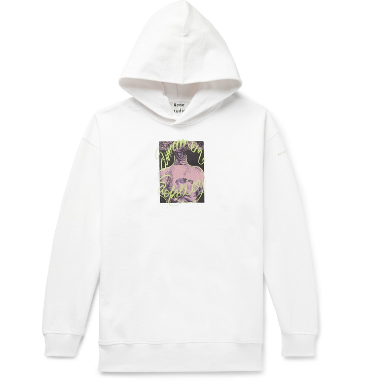 Photo: Acne Studios - Farrin Oversized Printed Loopback Organic Cotton Jersey Hoodie - White