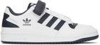 adidas Originals White & Navy Forum Low Sneakers