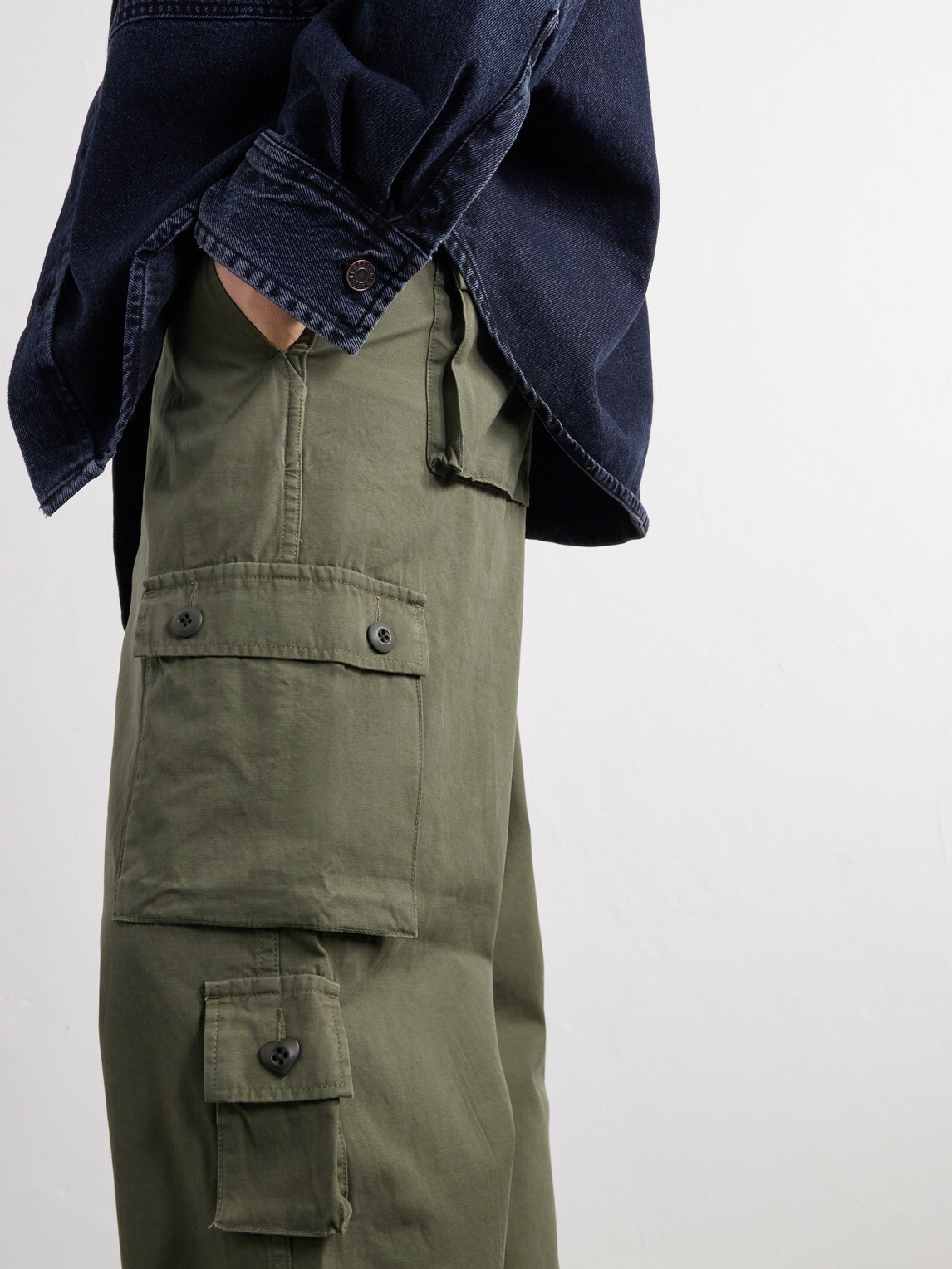 Human Made - Straight-Leg Logo-Appliquéd Cotton Cargo Trousers - Green