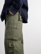 Human Made - Straight-Leg Logo-Appliquéd Cotton Cargo Trousers - Green