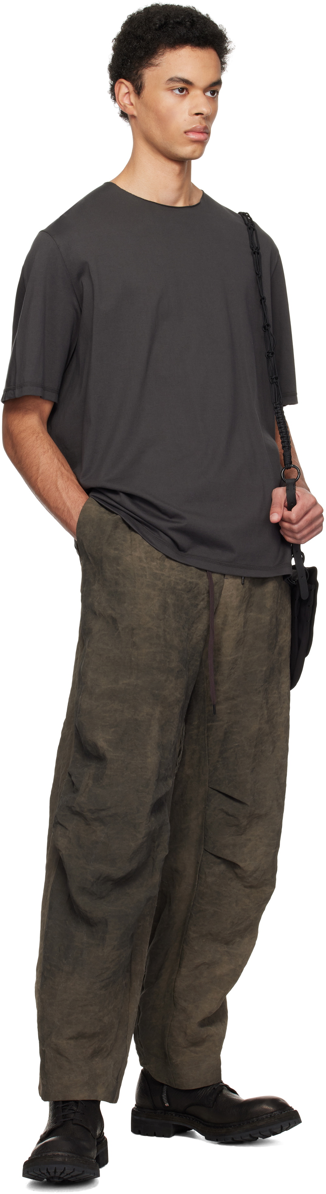 DEVOA Gray Paneled T-shirt