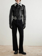 Enfants Riches Déprimés - Dog In Restraint Buckled Painted Leather Jacket - Black