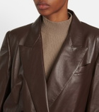 Brunello Cucinelli Double-breasted leather blazer