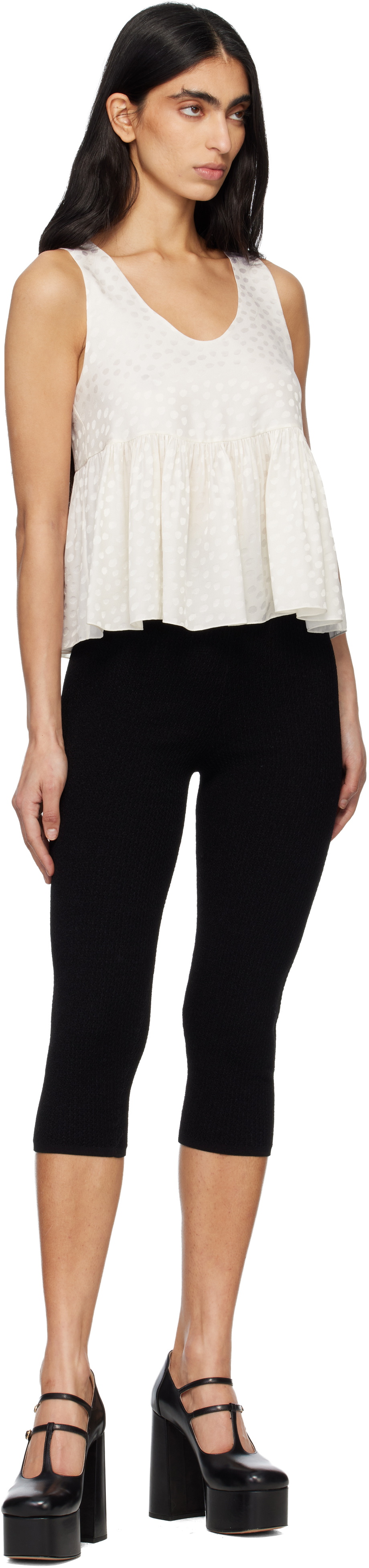 Chloé Black Capri Legging Stretch Knit Shorts