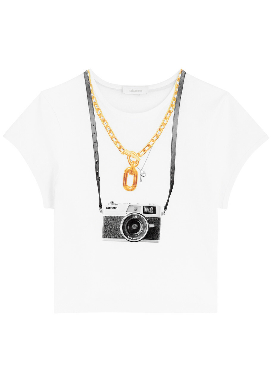 【関税込み】PACO RABANNE CHAIN T-SHIRT PACO RABANNE WOMEN Chain Print T-Shirt Nude