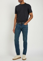 Emporio Armani Jacquard Logo-embroidered Cotton T-shirt Navy