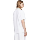 Casablanca White Laurel Pique Short Sleeve Polo