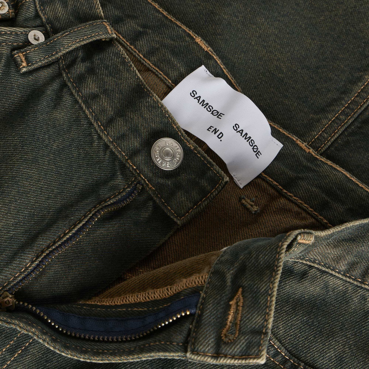 END. x Samsøe Samsøe Women's Saharpo Cut Jeans in Dark Gold Denim