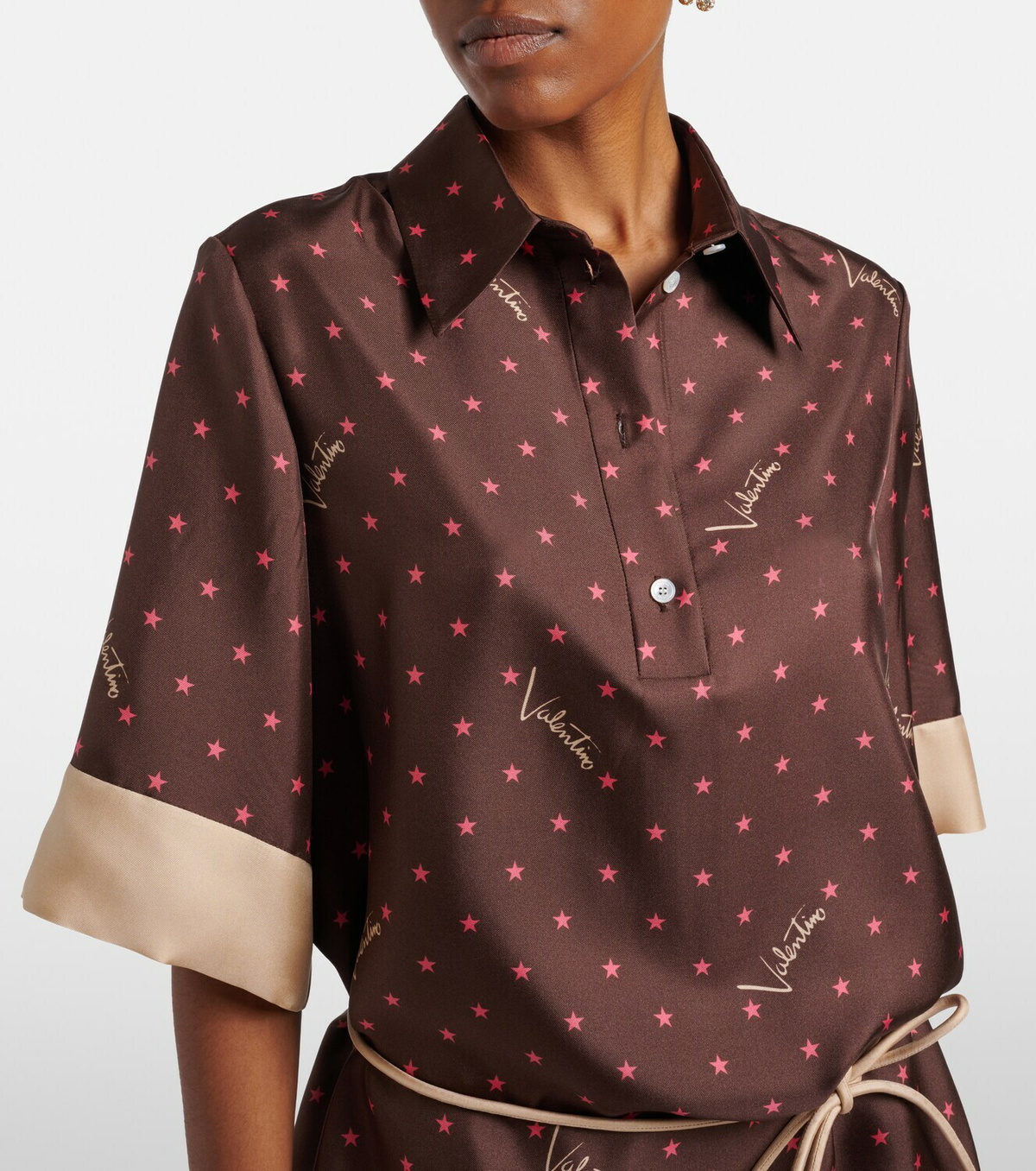 Valentino Printed silk twill shirt dress