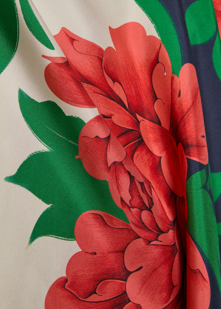 LA Double J Foulard Floral-print Silk top Multicoloured