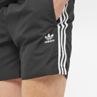 Adidas Men's 3 Stripe Swim Short in Black