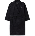 Paul Smith - Belted Appliquéd Cotton-Terry Robe - Black