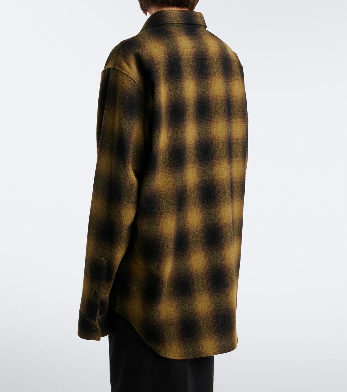 Balenciaga Checked wool-blend flannel overshirt