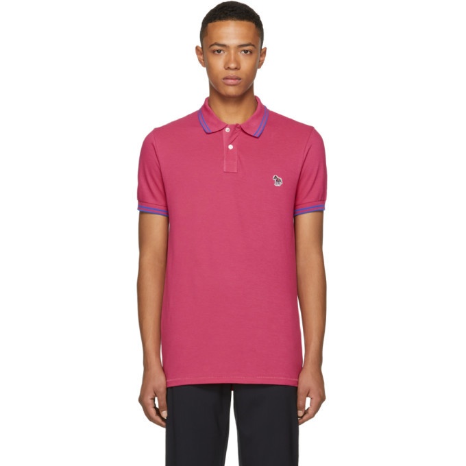 Photo: PS by Paul Smith Pink Slim Fit Striped Polo