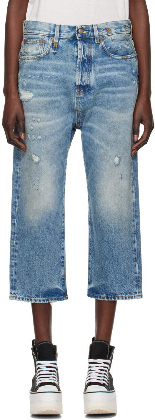 R13 Blue Tailored Drop Jeans R13