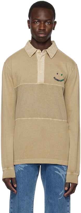 Photo: PS by Paul Smith Tan Embroidered Polo