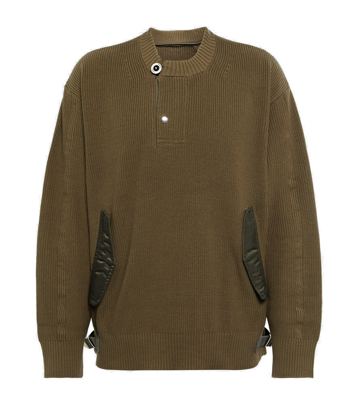 Sacai - Eric Haze Convertible-Collar Velvet-Trimmed Cotton-Voile