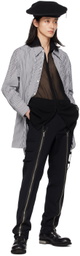 Y's White & Black Double-Layered Shirt