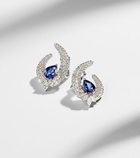 Yeprem 18kt white gold (750/1000) earrings with diamonds and sapphires