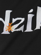 Adish - Halak Logo-Print Embroidered Cotton-Jersey T-Shirt - Black