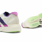 Adidas Running adidas Adizero Adios Pro 4 Sneaker in White/Collegiate Purple/Lime Burst