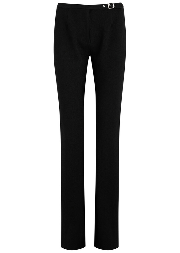 Photo: Paris Georgia Sleek Belted Slim-leg Trousers Black