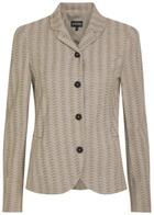 Emporio Armani Chevron-knit Cotton-blend Jacket Beige