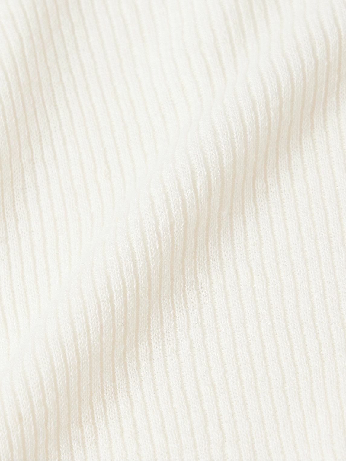 Onia - Johnny Slim-Fit Ribbed Linen-Blend Polo Shirt - White
