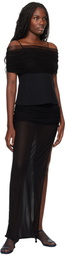 Christopher Esber Black Veiled Shawl Camisole