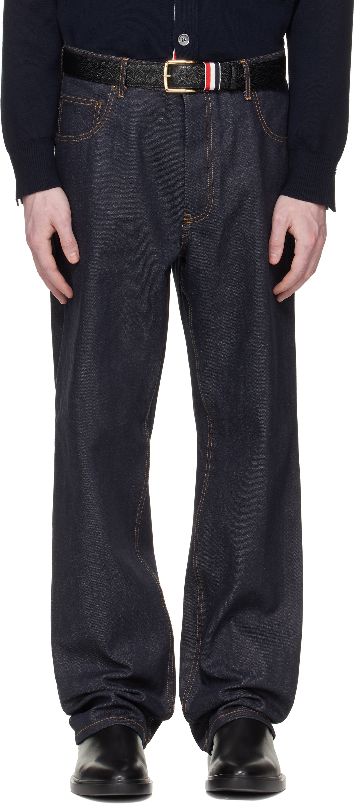 Thom Browne Navy Selvedge Denim 5-Pocket Jeans