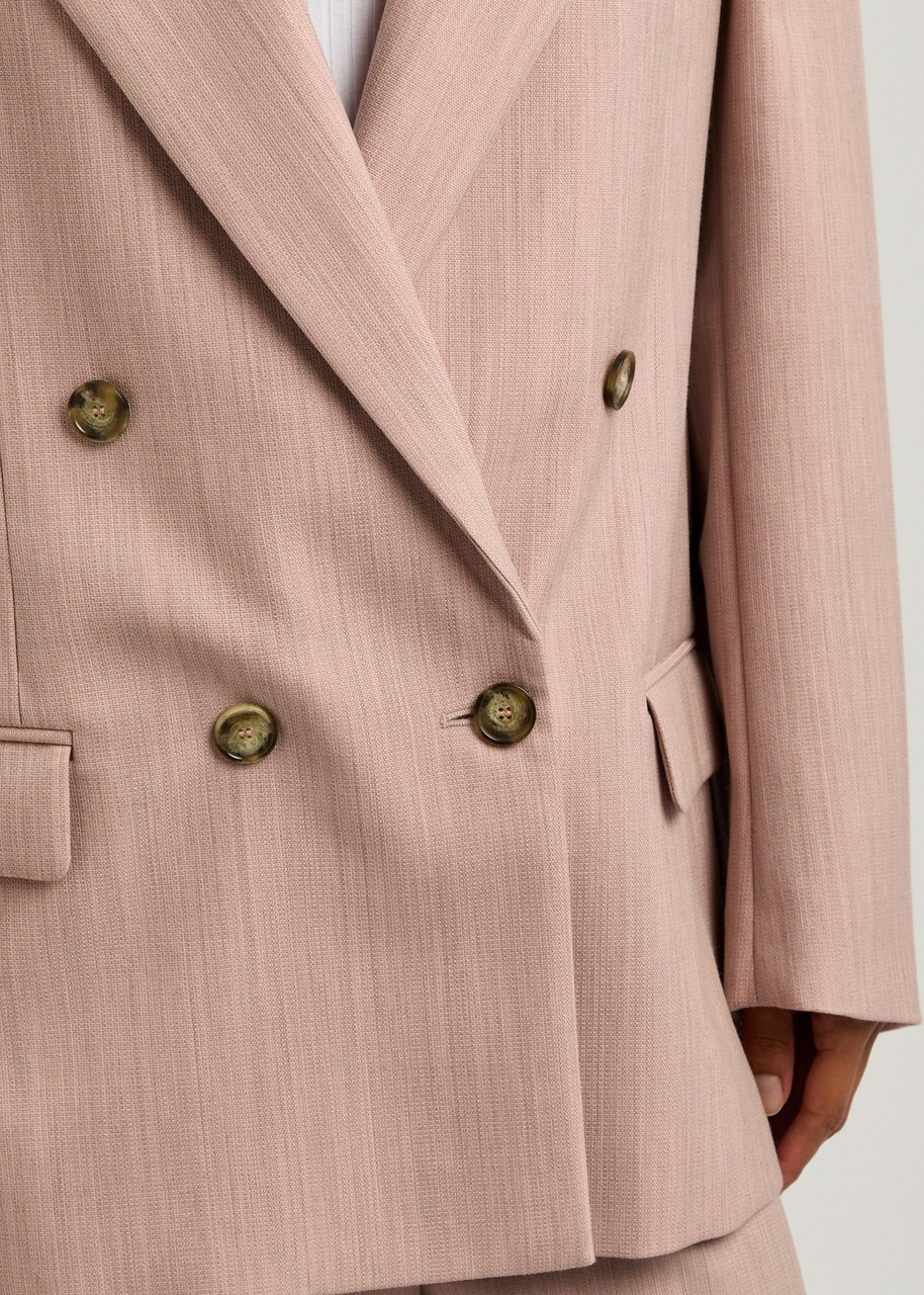 Stella Mccartney Oversized Double-breasted Wool Blazer Pink