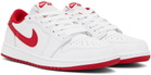 Nike Jordan White & Red Air Jordan 1 Low OG Sneakers