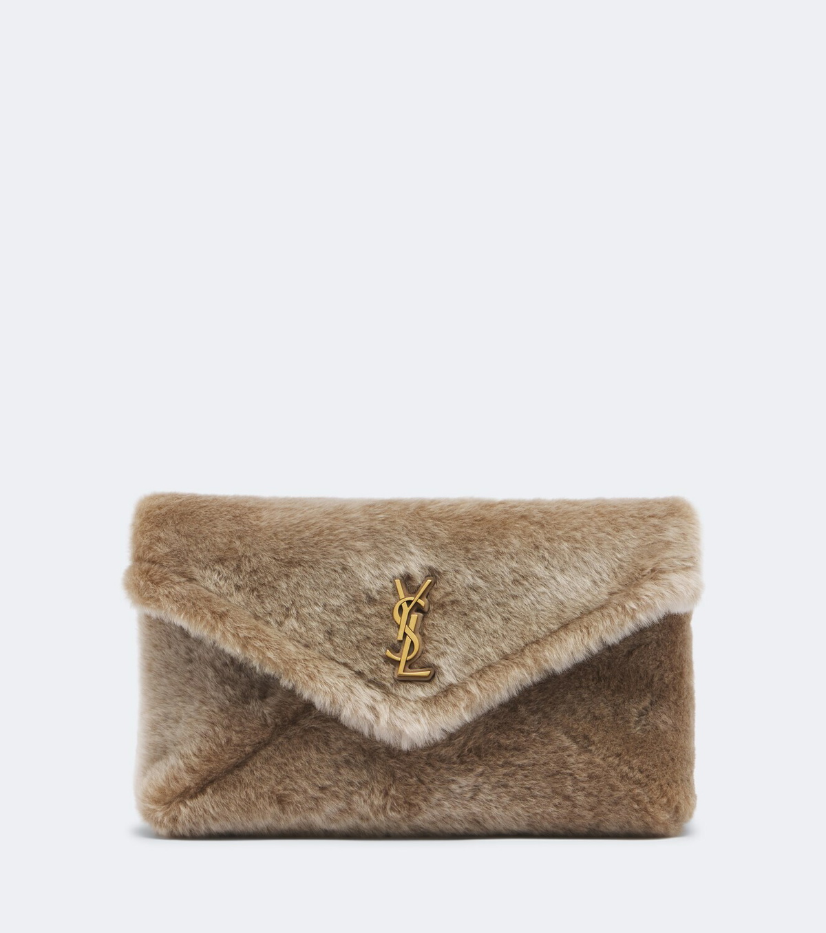 Saint Laurent Cassandre Large shearling clutch