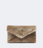 Saint Laurent Cassandre Large shearling clutch
