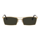 Balenciaga Gold Slim Double Bridge Sunglasses
