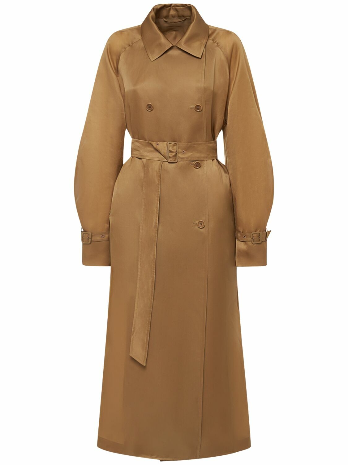 MAX MARA - Sacco Belted Silk Organza Trench Coat Max Mara