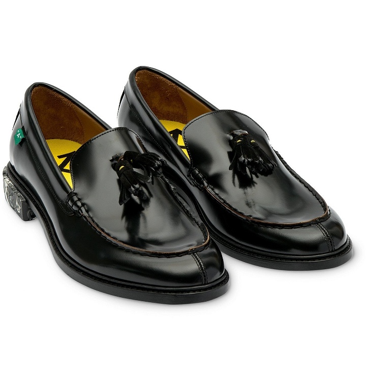 Photo: Off-White - Polished-Leather Tasselled Loafers - Black