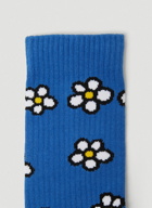Floral Jacquard Socks in Blue