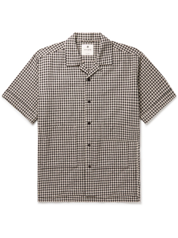 Photo: Snow Peak - Panama Camp-Collar Gingham Cotton and Linen-Blend Shirt - Black