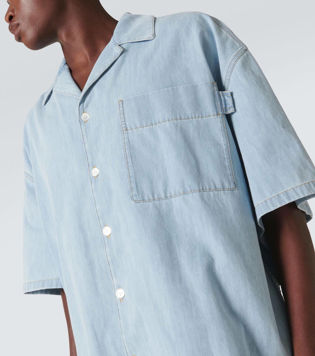 Bottega Veneta Denim bowling shirt