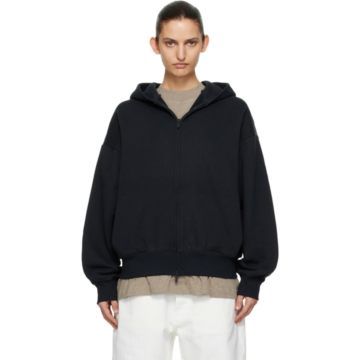 Photo: Fear of God ESSENTIALS Black Classic Zip-Up Hoodie